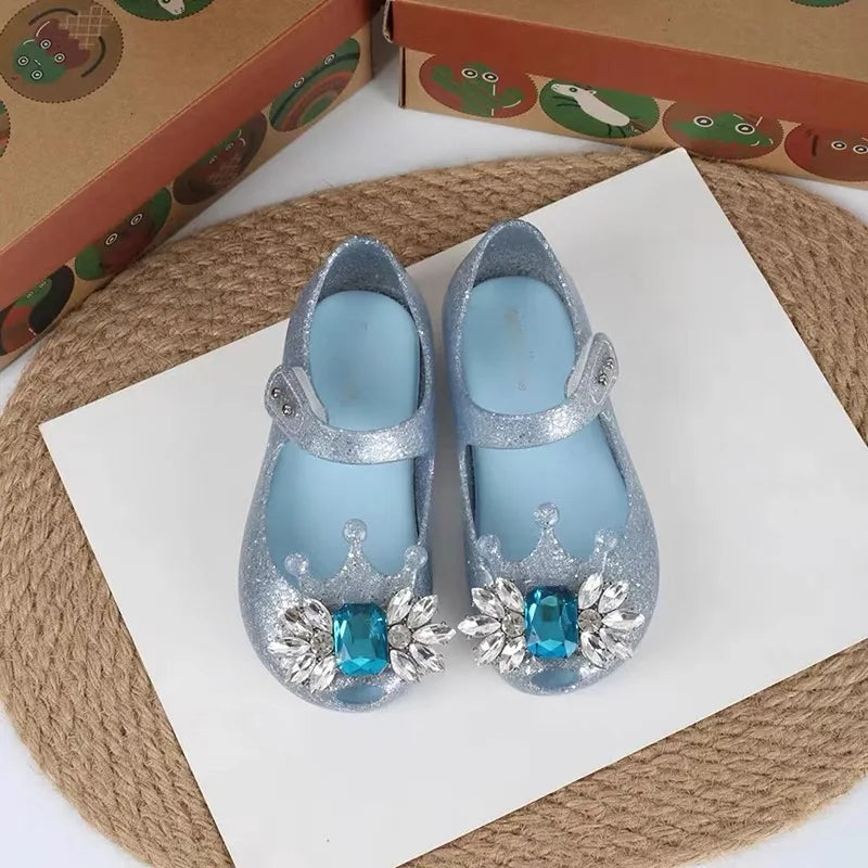 Mini Melissa Summer New Children Shoes Girls Princess Shoes Glitter Children Baby Dance Shoes Casual Toddler Girl Sandals