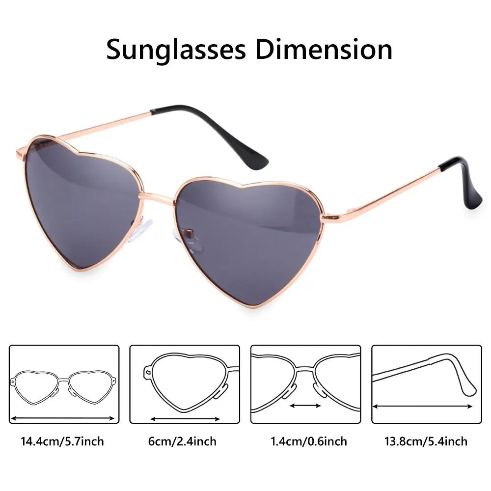 Women Heart Shape Sunglasses luxury Brand Designer Men Metal Frame Sun Glasses