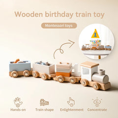 Wooden Train Birthday Toy  Montessori Toys Baby Educational Toys