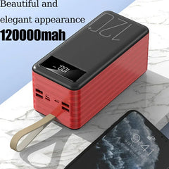 120Ah High Capacity Power Bank 120W Super Fast Charging Portable Charger External Battery Pack Power bank for IPhone Huawei