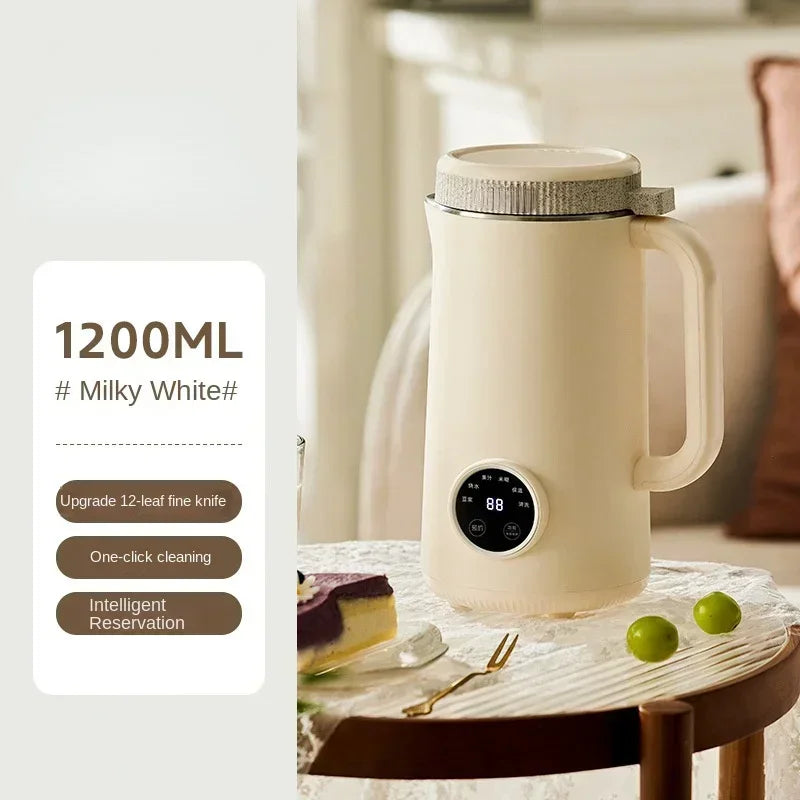 220V 1200ML Mini Soybean Milk Machine Automatic Heating Food Blender Intelligent Home-Use Wall Breaking Rice Paste Mixer