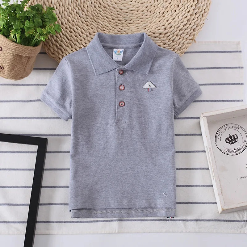 Teens Polo Shirts for Boys Cotton Kids Boy Sports Polo Shirt Tops Lapel Breathable Fabric Tee Children Clothes