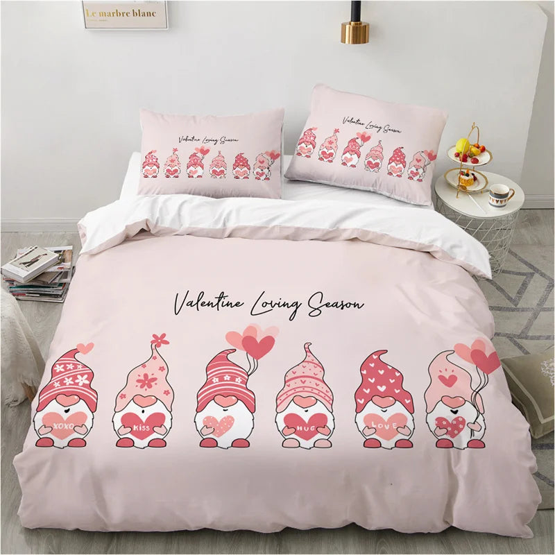 Cute Cartoon Animals Pink Toddler Bedding Set