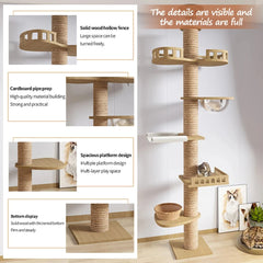 Wooden Cat Tree House Multifunction Pet Furniture Kitten Climbing Toy Cat Scratching Posts Cat Tower