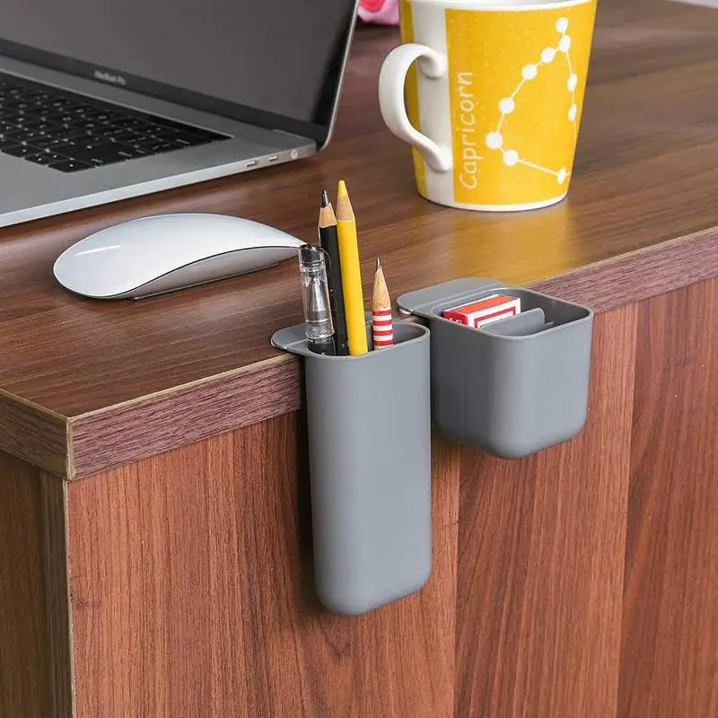 1PC PP Creative Pencil Holder Pen Case Adhesive Desktop Organizer Office Decor Container Stationery Storage