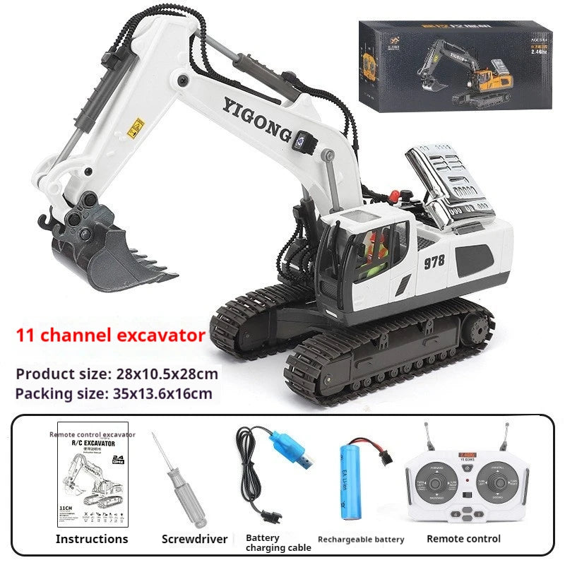 Rc Alloy Excavator 2.4g High Tech Vehicle Engineering Cars Model Toys