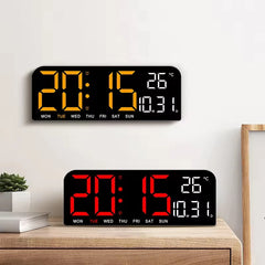 Large Screen LED Digital Bedside Alarm Clock With Temperature Calendar Electronic Table Date Display