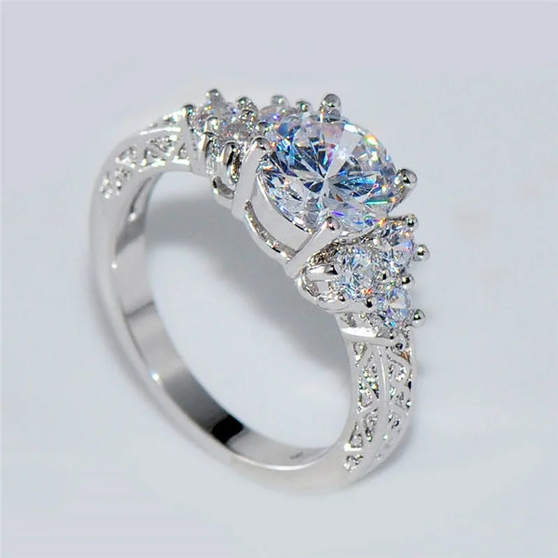 Exquisite Fashion Silver Color Engagement Rings for Women