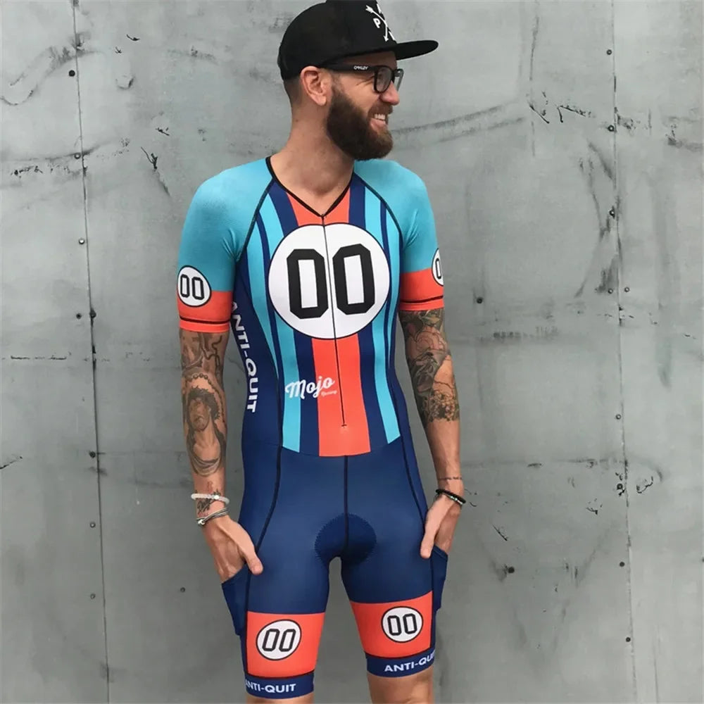 Love The Pain Men‘s Aero Race Suit Triathlon Cycling Clothing Jumpsuit Running Suit Maillot Ciclismo Long Distance Fast Trisuit