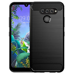 Shockproof Mobile Shell For LG Q60 q92 q61 q62 Luxury Carbon Fiber Phone Cover