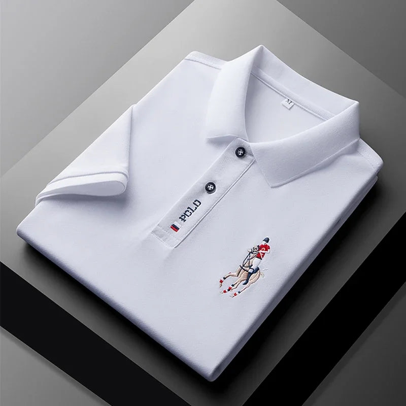 Men's Embroidered Casual Fashion Short Sleeved POLO Shirt