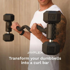 Hyperbell Dumbbell Converter - Convert Dumbbells to Barbell Set and Kettlebell for Home Fitness