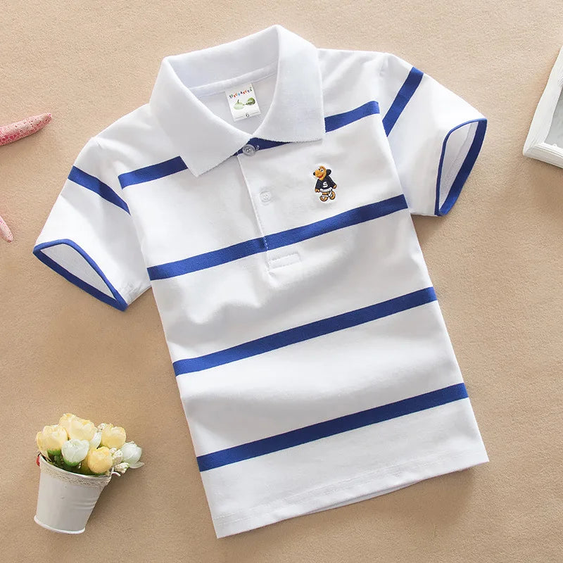 Summer Boys Polo Shirts Short Sleeve T-shirt For Kids Boy Bottom Solid Color Children Sweatshirts Baby Clothing