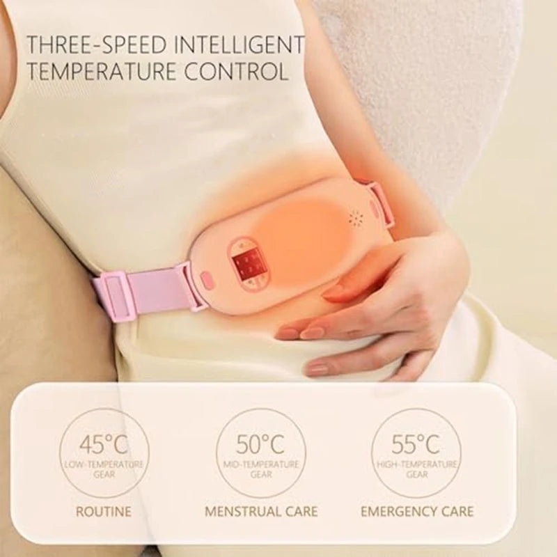 1 PCS Portable Heating Pad For Stomach Back Pain With 3 Heat & 3 Vibration Massage Modes