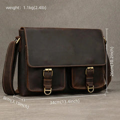 Vintage Real leather Men's bag Shoulder Bag Fashion Leather Crossbody s For Male Genuine Lather Sling s Anti Theft Men