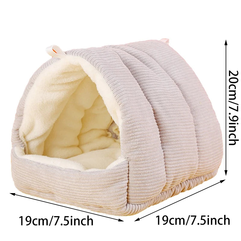 Pet Hamster Nest Plush Warm and Comfortable Winter Parrot Hammock Cave Cage