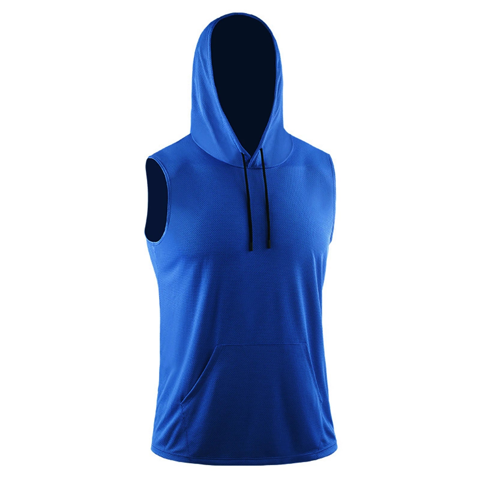 Men's Sport Tank Tops Loose Fitting Sleeveless Breathable Quick Dry Solid Color Hooded Tank Tops