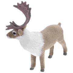 Simulation Elk Decoration Home Animal Figurine Collection Xmas Ornament Wild Models Plastic Faux Fur Deer Lifelike