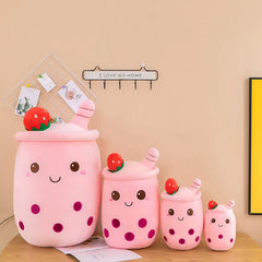 Boba Plushie Kawaii Room Decor Bubble Tea Plush Toy Stuffed Ice Cream Food Milk Tea Soft Hug Cushion