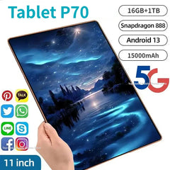 2024 Tablet Android P70 15000 mAh Global Version 16GB Ram 1TB Rom New Network 11 inch 10 Core Android 13.0 Wifi Tablet