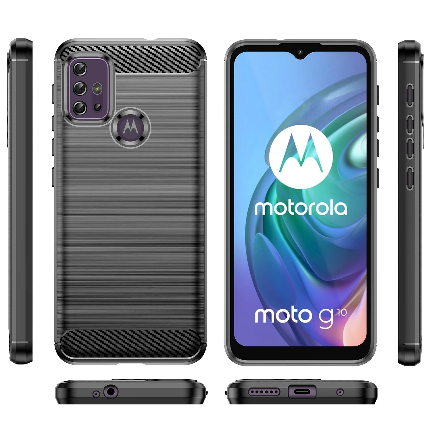 Soft Phone Cover Motorola G10 G20 G30 G13 G23 G32 G41 Shockproof Carbon Fiber Case For Moto G40 Fusion Silicone Cases