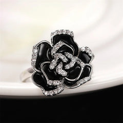 Vintage Elegant Enamelled Zircon Ring For Women