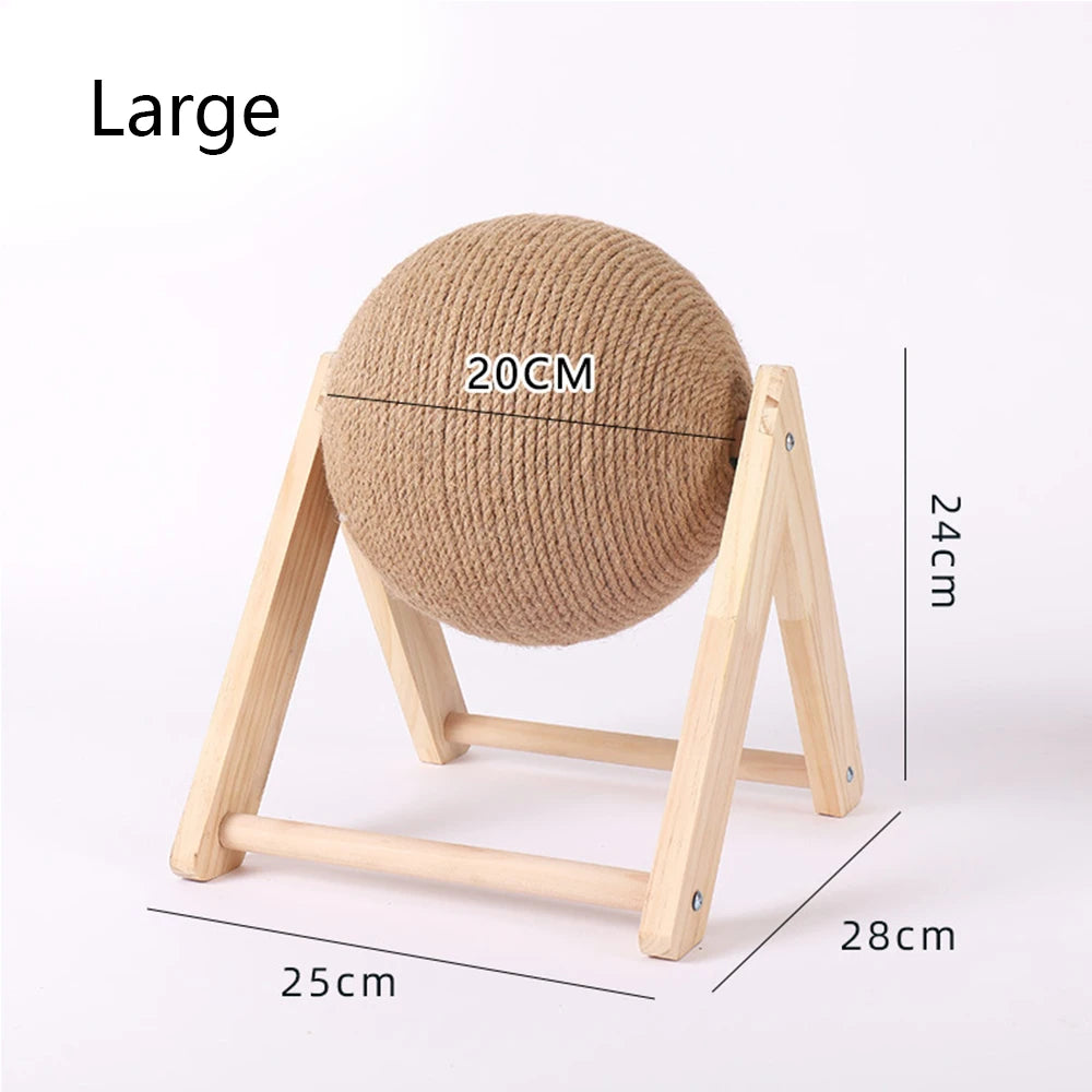 Cat Scratching Ball Wood Stand Pet Furniture Sisal Rope Ball Toy Kitten Climbing Scratcher Grinding Paws Scraper Toys For Cats