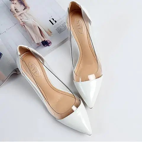 Comemore New Women Pumps PVC Transparent Elegant High Heels Sexy Pointed Toe Party Luxury Shoes