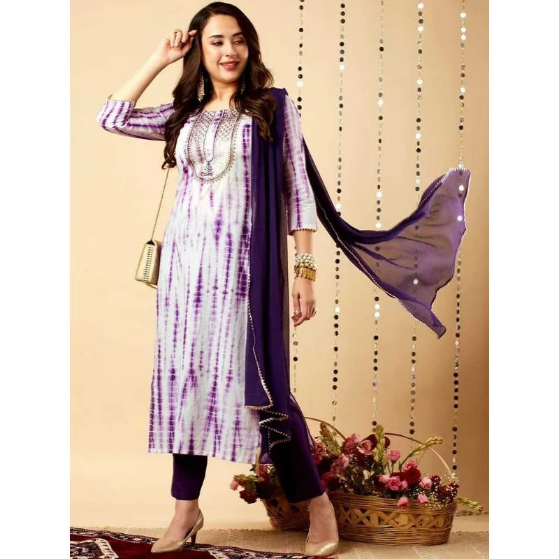 Women Indian Salwar Suit Printed Wedding Partywear Kurti Palazzo Dress.