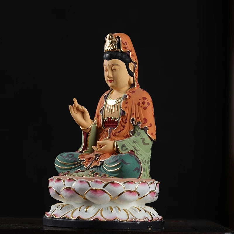 Buddha Figure Statue Guanyin Wood Statue Collection Office Decoration Home Décor Wood Sculpture