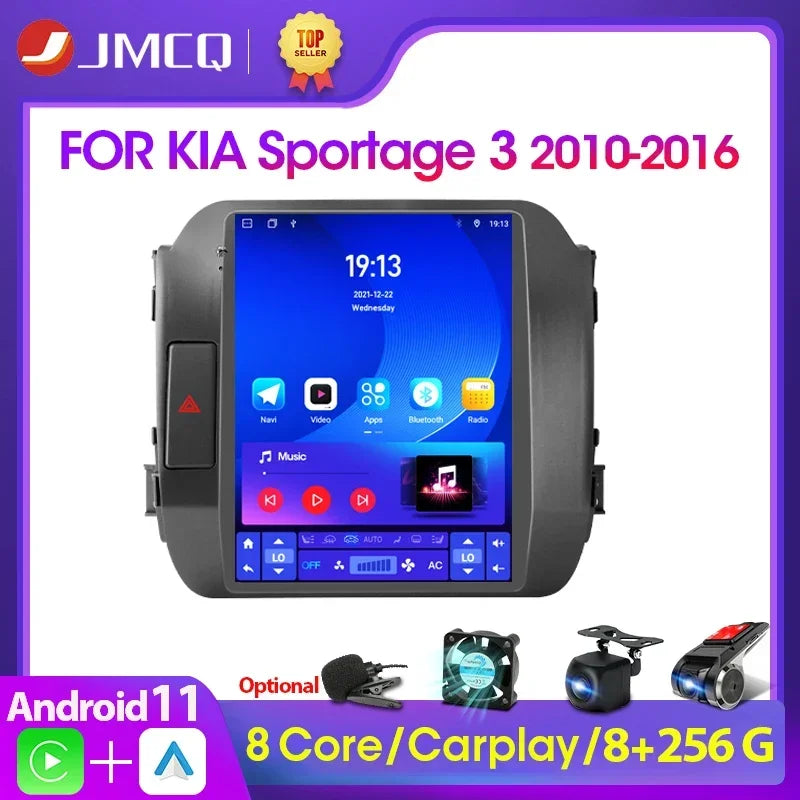 JMCQ 2 Din Android Car Radio Multimedia Video Player For KIA Sportage 3 SL 2010-2016 4G Car play Stereo Speakers GPS 2 din