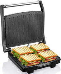 Panini Press Grill, Gourmet Sandwich Maker, Electric Indoor Grill with Non-Stick Cooking Plate and Removable