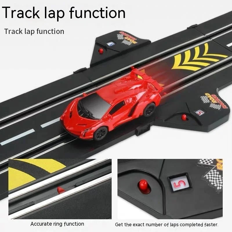 Electric Rail Car  Racing Track Toy Autorama Circuit Voiture Electric Railway Slot Race Double Remote Control Car Toy