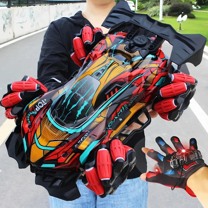 2.4G Glove Gesture Radio Remote Control Spray Stunt Car 4WD Electric Children Toys