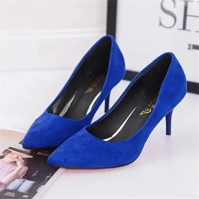 Large Size Women's Pumps Pointed Toe Patent Leather High Heels Dress Shoes