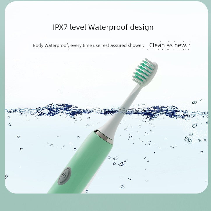 Household Ultrasonic Waterproof Student Soft Hair Electric Toothbrush