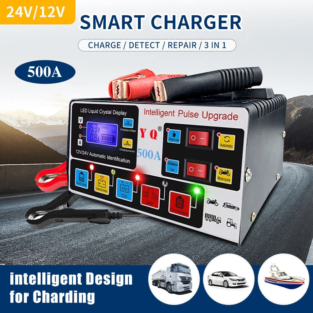 500A High-Power Car Battery Charger