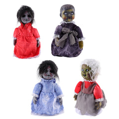 Halloween Creepy Doll Scary Voice-Activated Induction Walking Horror Possessed Doll with Sound Halloween Prop for Haunted House