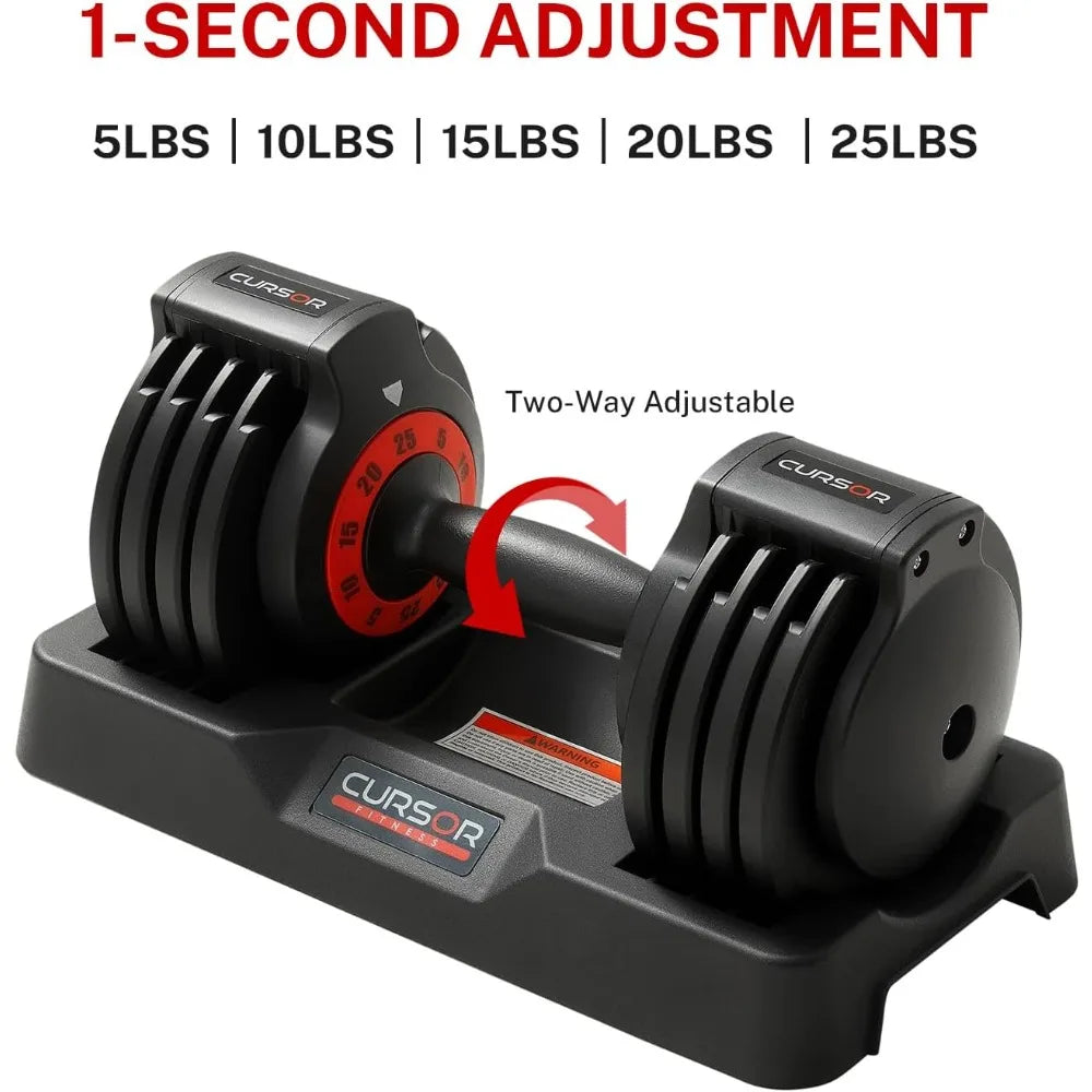 Quick Adjustable Weights Dumbbells, 25lbs Home Weight Strength Training