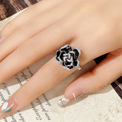 Vintage Elegant Enamelled Zircon Ring For Women