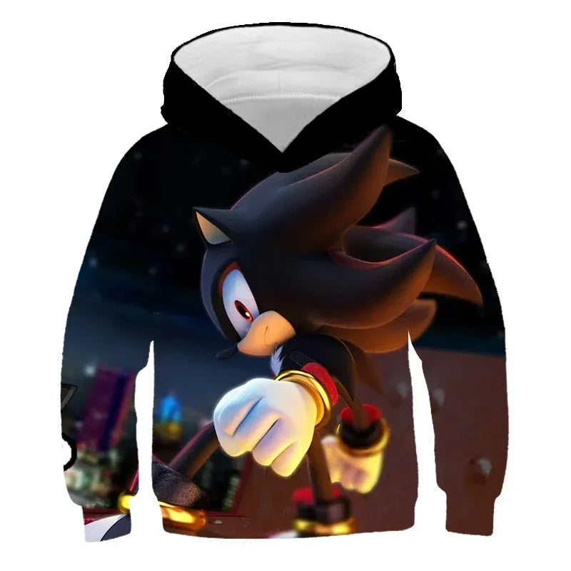 Fashion Sonic Hoodie For Kids Boys Girls Children Autumn Long Sleeve Printed Anime Sweatshirts Cool Tops Tees Men Women Clothing