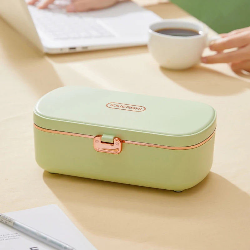 900ml Electric Lunch Box 304 Stainless Steel Food Warmer Without Water Heated Bento Box 70℃ Thermal Boxes for Office School