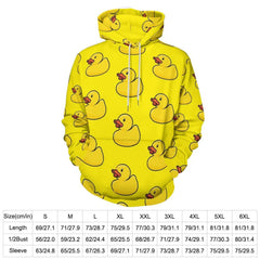 Rubber Ducks Print Hoodies Long-Sleeve Kawaii Animal Aesthetic Casual Hoodie