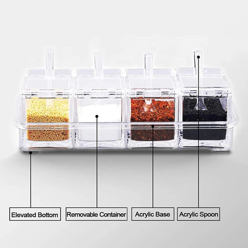 Spice Shaker Kitchen Essentials Salt and Pepper Set Plastic Storage Container