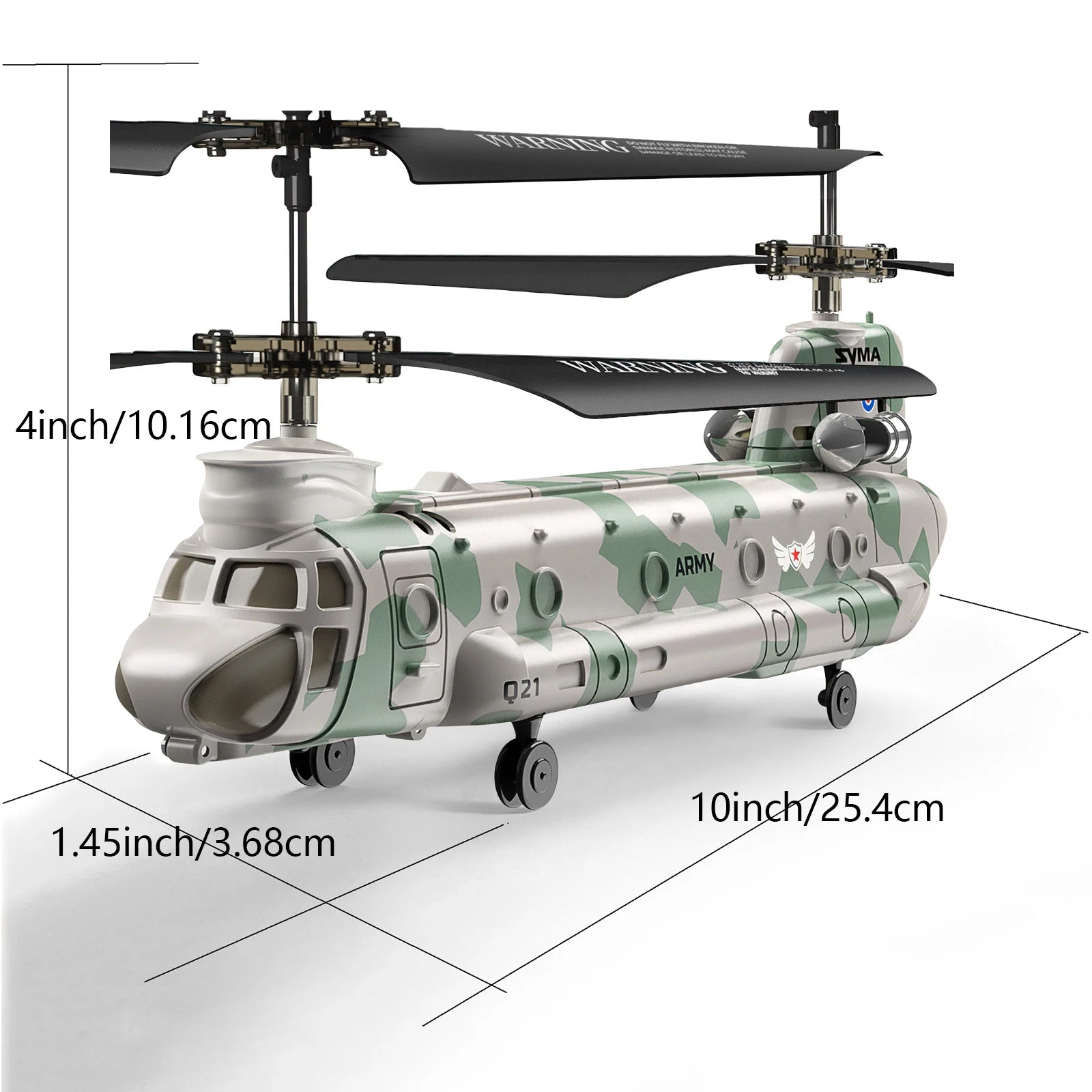 SYMA Remote Control Helicopter,2.4GHz Q21 Military Transport RC Armed Aircraft Chinook CH-47 Model Toys for Kids Military Fans