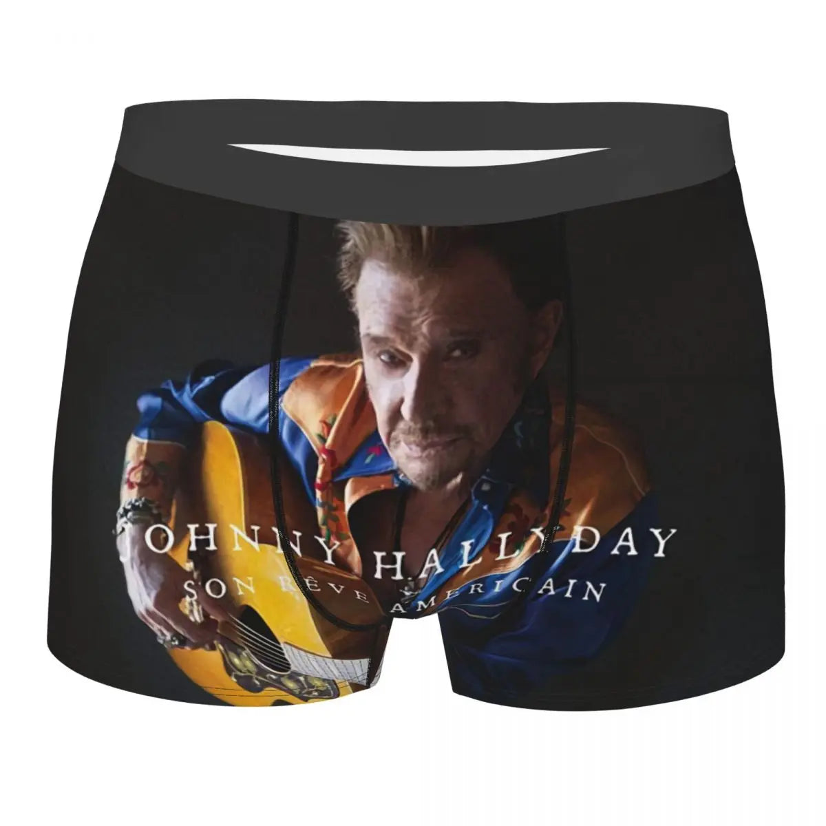 Custom Male Fashion Johnny Hallyday Underwear French Singer Rock Music Boxer Briefs Soft Shorts Panties Underpants