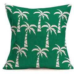 summer green plant theme farmhouse decoration pillowcase square linen cushion cover