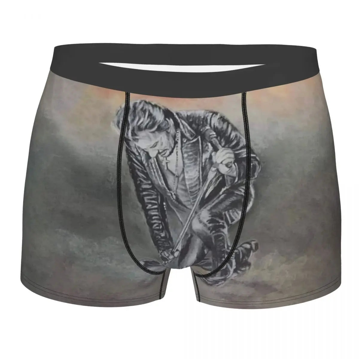 Custom Male Fashion Johnny Hallyday Underwear French Singer Rock Music Boxer Briefs Soft Shorts Panties Underpants