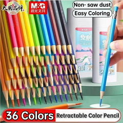 M&G Retractable Colored Pencils 48 Colors art Professional Oil Watercolor Sketch Drawing pastel Set For Painting Art Supplies