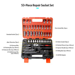 Ratchet Wrench Socket Tools Set 1/4-inch Drive Screwdriver Repairing Kit Combination Socket Wrench Drive Socket